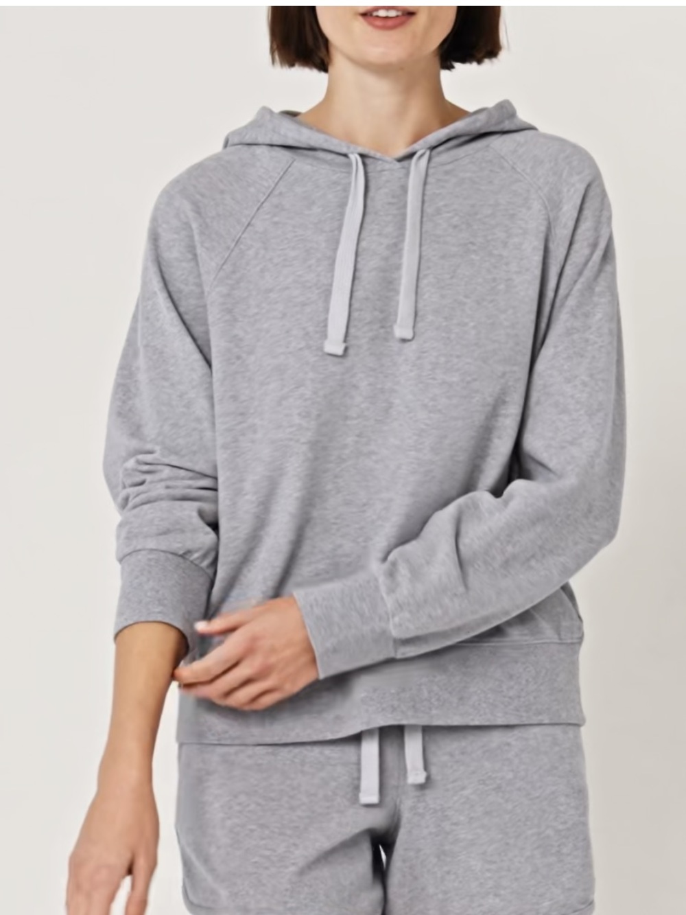 New Pact Organic CloudKnit Hoodie heather grey large